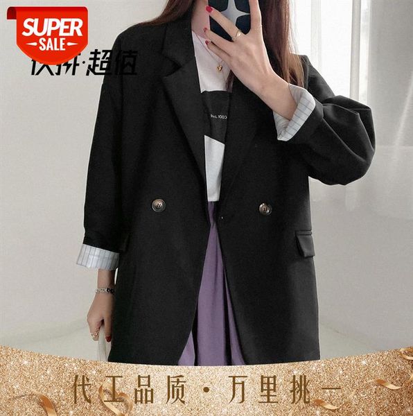 li zhixi jacket female spring korean fashion design sense small casual suit trend #k12w, Black;gray
li zhixi jacket female spring korean fashion design sense small casual suit trend #k12w, Black;gray