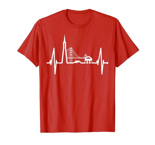 san francisco heartbeat skyline california usa san francisco t-shirt, White;black