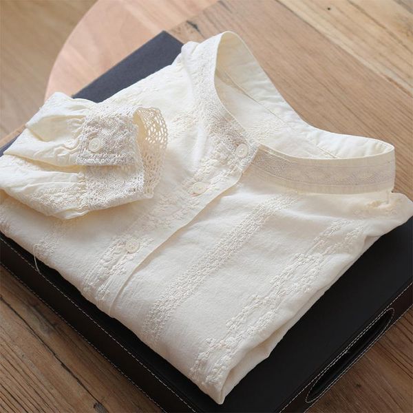 women's blouses & shirts autumn shirt japanese lace side short stand collar hollow cotton super soft cardigan high-end all-match blouse, White
women's blouses & shirts autumn shirt japanese lace side short stand collar hollow cotton super soft cardigan high-end all-match blouse, White