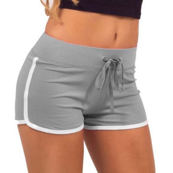 women shorts anti emptied cotton contrast elastic waist correndo summer short pants women's, White;black
women shorts anti emptied cotton contrast elastic waist correndo summer short pants women's, White;black
