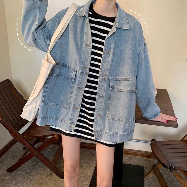 women's jackets spring autumn large size fat cargo denim jacket female korean version of students long sleeve retro coat ins blouse, Black;brown
women's jackets spring autumn large size fat cargo denim jacket female korean version of students long sleeve retro coat ins blouse, Black;brown