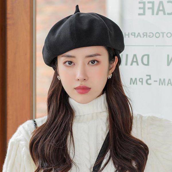 stingy brim hats octagonal hat women 2021 autumn and winter cap all-match woolen caps two beret thick melon leather, Blue;gray
stingy brim hats octagonal hat women 2021 autumn and winter cap all-match woolen caps two beret thick melon leather, Blue;gray