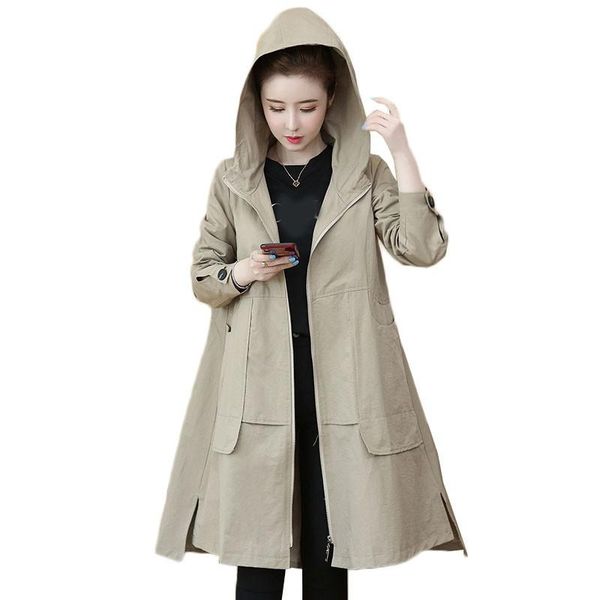women's trench coats plus size windbreaker coat women spring autumn loose long female korean casual solid hooded cardigan outerwear 5xl, Tan;black
women's trench coats plus size windbreaker coat women spring autumn loose long female korean casual solid hooded cardigan outerwear 5xl, Tan;black