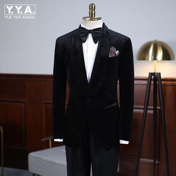 brand party wedding golden velvet blazer men england style single button business suit jacket winter black formal coat oversize men's s, White;black
brand party wedding golden velvet blazer men england style single button business suit jacket winter black formal coat oversize men's s, White;black