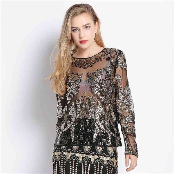 runway designer beading sequin shirt long sleeve perspective sheer gauze mesh lace blouse women clothing blusa camisa, White
runway designer beading sequin shirt long sleeve perspective sheer gauze mesh lace blouse women clothing blusa camisa, White