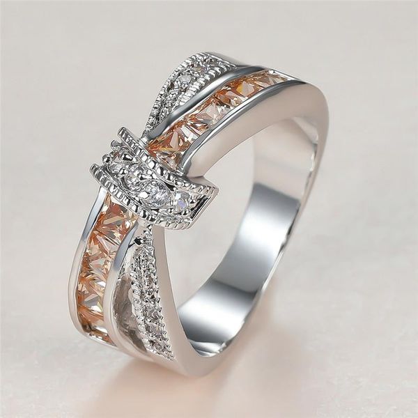 wedding rings trendy female crystal bowknot ring charm silver color thin cute champagne zircon stone engagement for women, Slivery;golden
wedding rings trendy female crystal bowknot ring charm silver color thin cute champagne zircon stone engagement for women, Slivery;golden