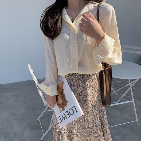 shirts & women's designs blue small group loose chiffon wrinkle 2021 spring dress lady's polos, White
shirts & women's designs blue small group loose chiffon wrinkle 2021 spring dress lady's polos, White