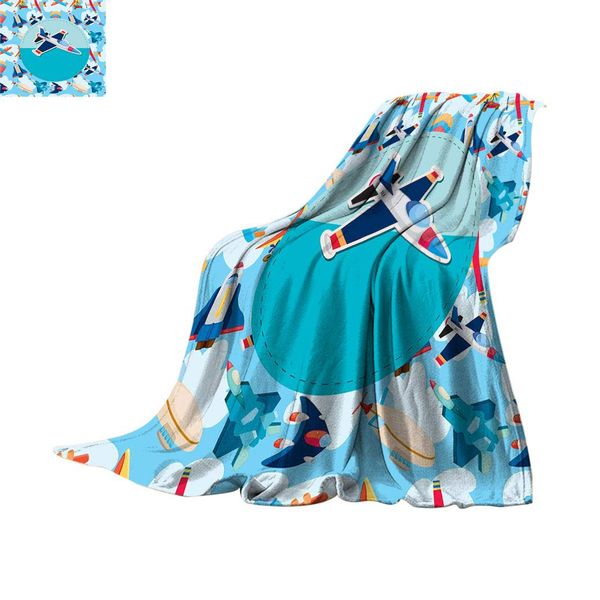 Kids Party Custom Print Blanket, Airplane Collection with Different Vessels Commercial Airline Balloon Cartoon Breathable
Kids Party Custom Print Blanket, Airplane Collection with Different Vessels Commercial Airline Balloon Cartoon Breathable