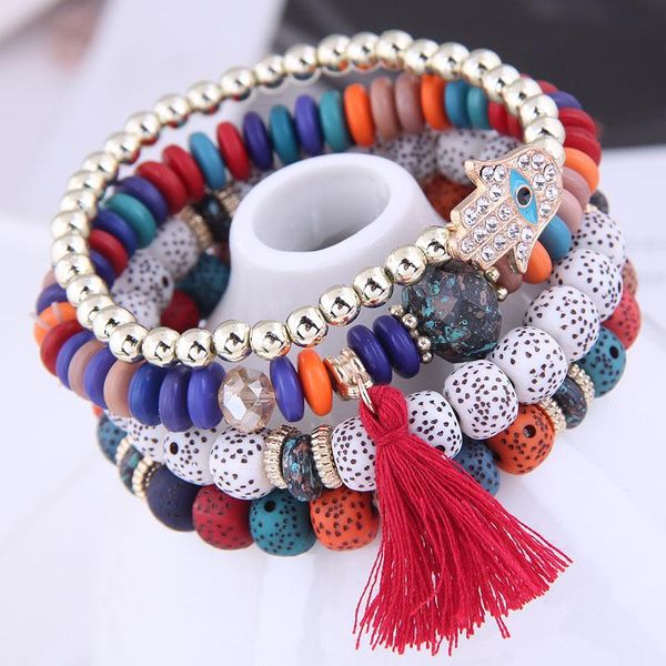 charm bracelets kymyad bohemia multilayer resin beads stone for women colorful tassel eyes bracelet, Golden;silver
charm bracelets kymyad bohemia multilayer resin beads stone for women colorful tassel eyes bracelet, Golden;silver