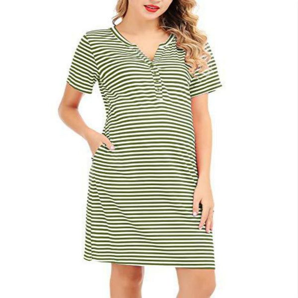 maternity dresses lactation pregnancy breastfeeding dress short sleeve pregnant woman stripe pajamas vestido, White
maternity dresses lactation pregnancy breastfeeding dress short sleeve pregnant woman stripe pajamas vestido, White