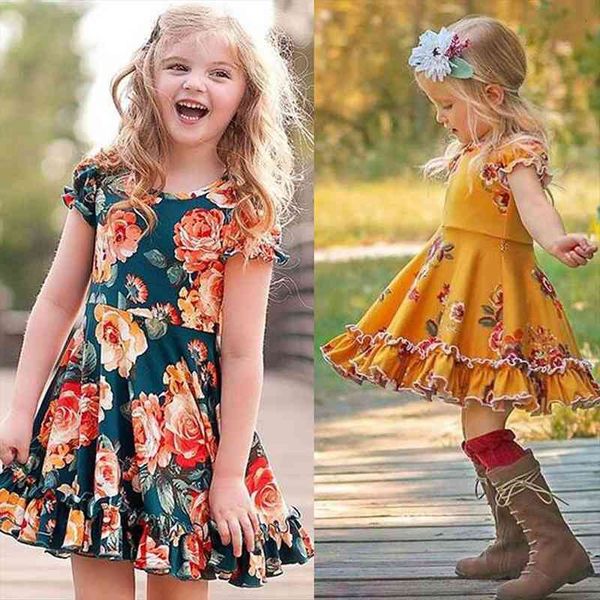 pudcoco girl 1y 6y dress toddler baby girls floral kids summer party sundress, Red;yellow
pudcoco girl 1y 6y dress toddler baby girls floral kids summer party sundress, Red;yellow