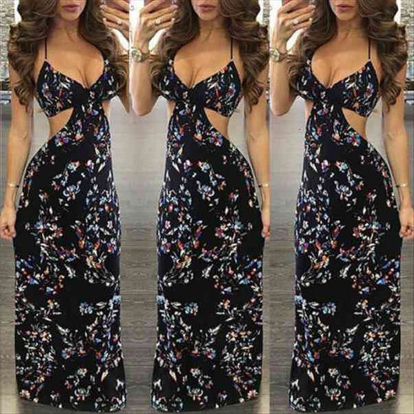 summer vintage boho backless women dresses long maxi evening party beach dress floral sundress, Black;gray
summer vintage boho backless women dresses long maxi evening party beach dress floral sundress, Black;gray