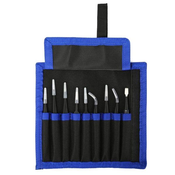 professional hand tool sets 9 in 1 esd anti-static non-magnetic multi-standard stainless steel precision tweezers kit for lab jewelry detail
professional hand tool sets 9 in 1 esd anti-static non-magnetic multi-standard stainless steel precision tweezers kit for lab jewelry detail