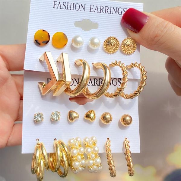 stud en geometric pearl earrings set for women vintage gold metal square round 2021 trend jewelry party, Golden;silver
stud en geometric pearl earrings set for women vintage gold metal square round 2021 trend jewelry party, Golden;silver