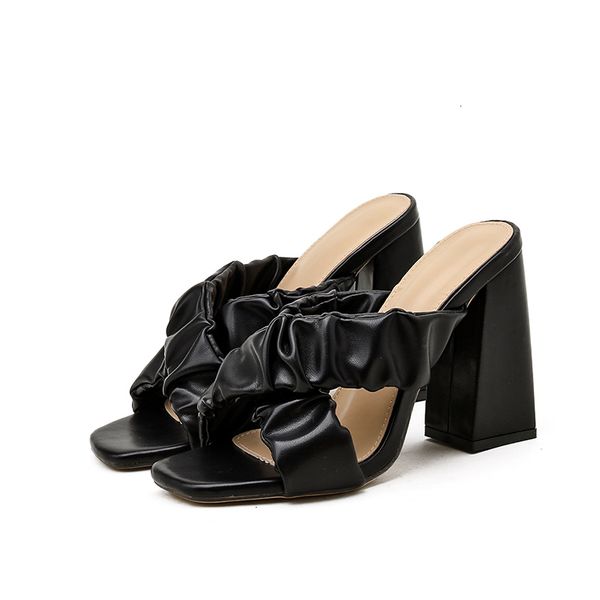 sandals black white women slipper summer outdoor square high heel fashion pleated slip on elegant slides shoes s3ud
sandals black white women slipper summer outdoor square high heel fashion pleated slip on elegant slides shoes s3ud
