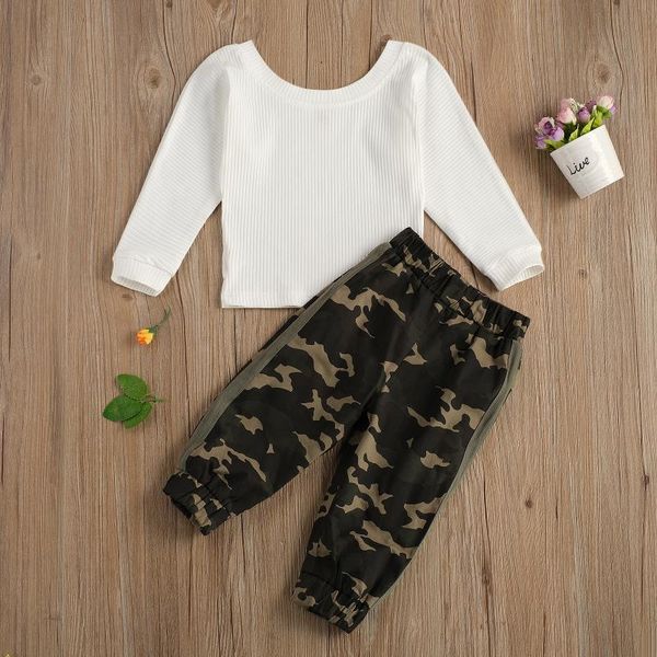 clothing sets 2pcs toddler baby girls casual outfits, kids long sleeve round neck pullover+ camouflage print trousers outfits autumn 2-7year, White
clothing sets 2pcs toddler baby girls casual outfits, kids long sleeve round neck pullover+ camouflage print trousers outfits autumn 2-7year, White