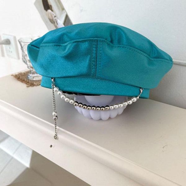 berets south korea silk pearl beret hat, women with british network red flat-painter spaper tong bud hat fashion, Blue;gray
berets south korea silk pearl beret hat, women with british network red flat-painter spaper tong bud hat fashion, Blue;gray