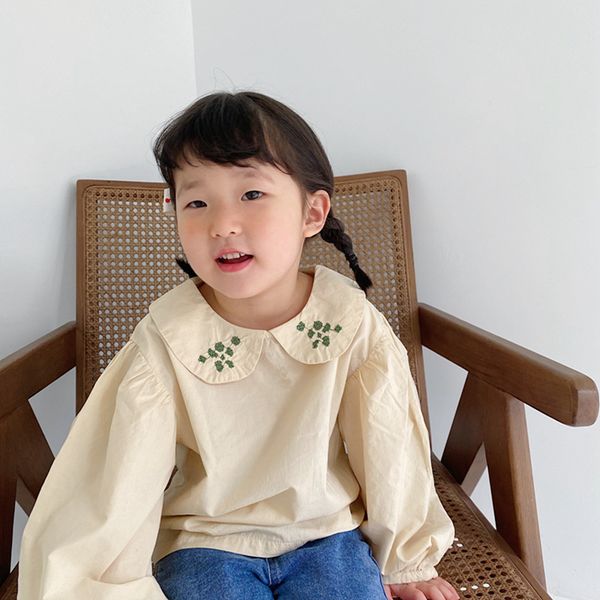korean style cute flower embroidery doll collar blouses girls cotton casual long-sleeved clothes 210508, White;black
korean style cute flower embroidery doll collar blouses girls cotton casual long-sleeved clothes 210508, White;black