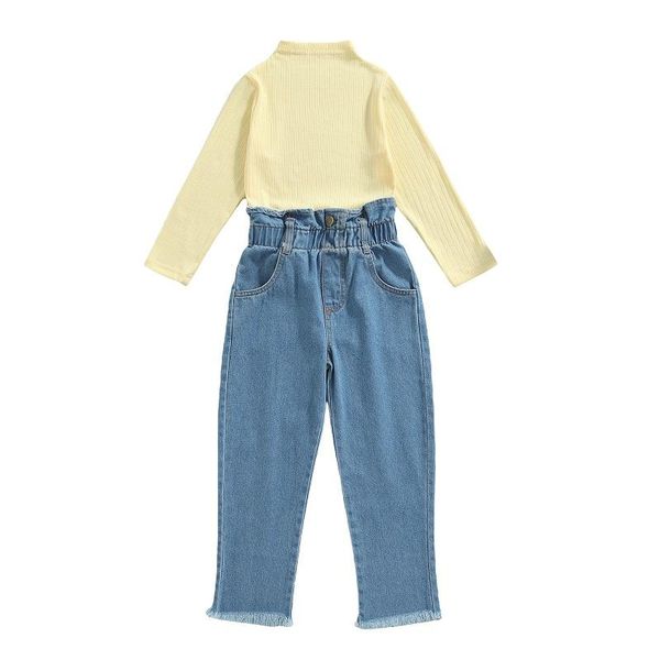 clothing sets 1-6y toddler kids baby girl long sleeve solid color shirt denim pant jeans 2pcs outfits autumn clothes set, White
clothing sets 1-6y toddler kids baby girl long sleeve solid color shirt denim pant jeans 2pcs outfits autumn clothes set, White