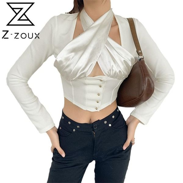 women t-shirt patchwork hollow out white t shirt long sleeve vintage short tshirt 210513
women t-shirt patchwork hollow out white t shirt long sleeve vintage short tshirt 210513