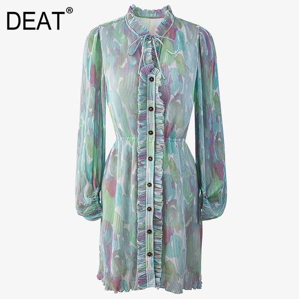 women color printing ruffles dress bow neck long lantern sleeve slim high waist fashion tide autumn 7d001240 210421, Black;gray
women color printing ruffles dress bow neck long lantern sleeve slim high waist fashion tide autumn 7d001240 210421, Black;gray