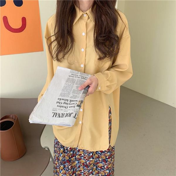 yellow/white blouse women long sleeve formal shirt 2021 autumn lapel ladies split streetwear women's blouses & shirts
yellow/white blouse women long sleeve formal shirt 2021 autumn lapel ladies split streetwear women's blouses & shirts