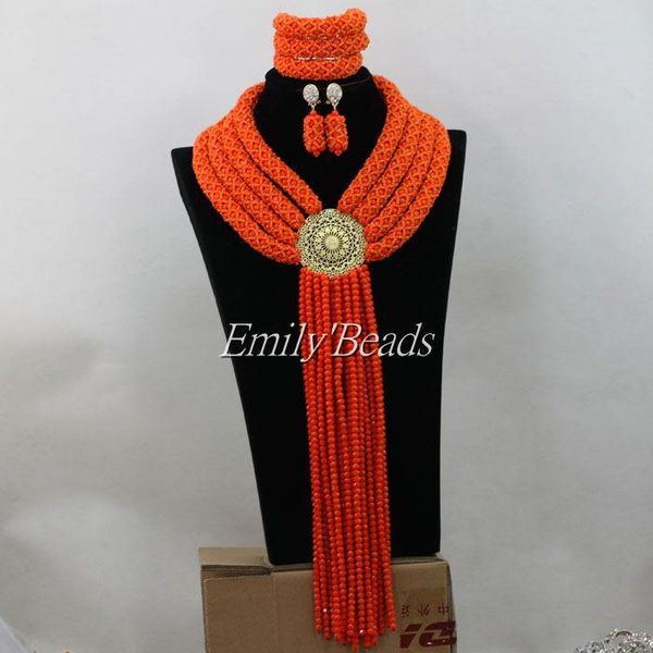 earrings & necklace big african party jewelry set orange nigerian wedding crystal beads bridal aij355, Silver
earrings & necklace big african party jewelry set orange nigerian wedding crystal beads bridal aij355, Silver