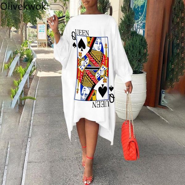 casual dresses olivekwok 2021 woman fashion printing poker long sleeve loose o-neck lantern autumn, Black;gray
casual dresses olivekwok 2021 woman fashion printing poker long sleeve loose o-neck lantern autumn, Black;gray
