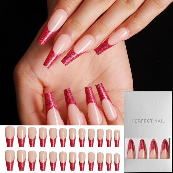 false nails 24pcs long ballerina coffin stiletto artificial french fake full cover nail tips with press glue detachable, Red;gold
false nails 24pcs long ballerina coffin stiletto artificial french fake full cover nail tips with press glue detachable, Red;gold