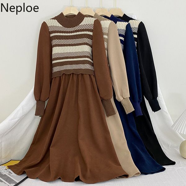 neploe woman dress korean a-line big swing knitted patcheowrk dresses women high waist slim fit vintage robe vestidos 4g285 210422, Black;gray
neploe woman dress korean a-line big swing knitted patcheowrk dresses women high waist slim fit vintage robe vestidos 4g285 210422, Black;gray