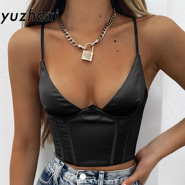 women's tanks & camis yuzhexi v neck corset bustier cami women 2021 backless bralette y2k black camisoles, White
women's tanks & camis yuzhexi v neck corset bustier cami women 2021 backless bralette y2k black camisoles, White