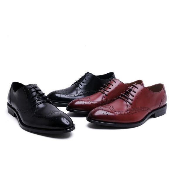 dress shoes men's leather lace-up flower head pure men work wear fashionable wedding genuine, Black
dress shoes men's leather lace-up flower head pure men work wear fashionable wedding genuine, Black