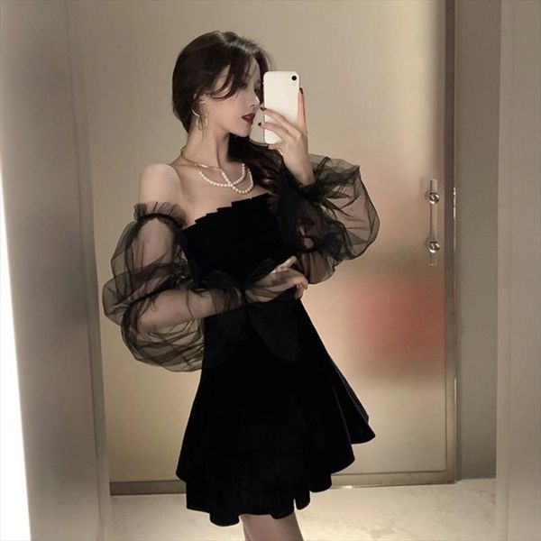 temperament fashion mesh stitching women dress bubble sleeve spring amp autumn strapless waist puffy black, Black;gray
temperament fashion mesh stitching women dress bubble sleeve spring amp autumn strapless waist puffy black, Black;gray