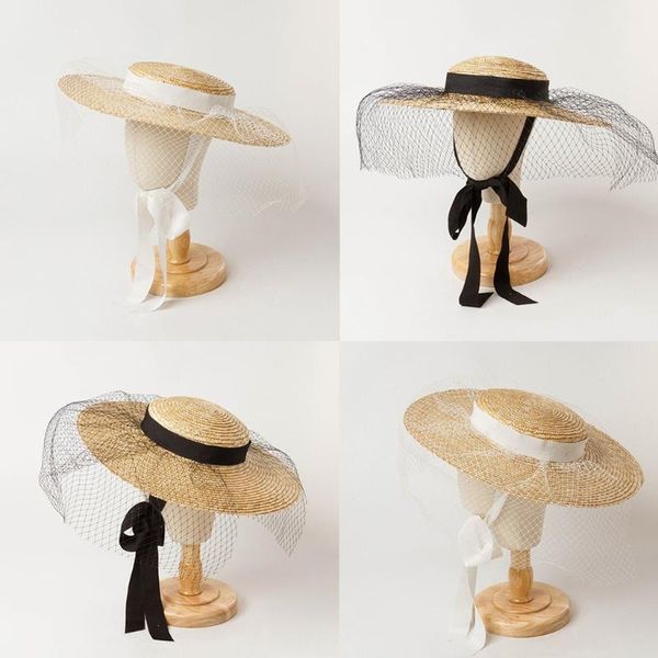 wide brim hats formal hat straw-woven summer beach decorated with grenadine & adjustable ribbon for fixing, Blue;gray
wide brim hats formal hat straw-woven summer beach decorated with grenadine & adjustable ribbon for fixing, Blue;gray