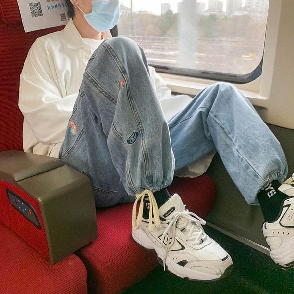 men's jeans drawstring legged loose casual ruffian handsome autumn nine point pants korean fashion versatile brand, Blue
men's jeans drawstring legged loose casual ruffian handsome autumn nine point pants korean fashion versatile brand, Blue