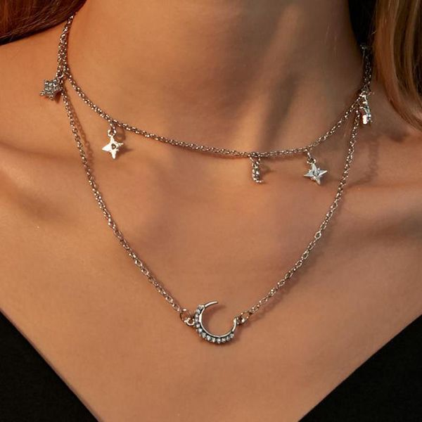 pendant necklaces star moon necklace double layer clavicle for women jewelry gold silver color & pendants gift
pendant necklaces star moon necklace double layer clavicle for women jewelry gold silver color & pendants gift