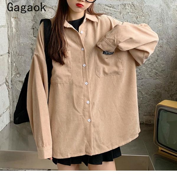 women's blouses & shirts gagaok women corduroy streetwear blouse spring autumn solid lapel pockets full loose casual retro wild fashion, White
women's blouses & shirts gagaok women corduroy streetwear blouse spring autumn solid lapel pockets full loose casual retro wild fashion, White