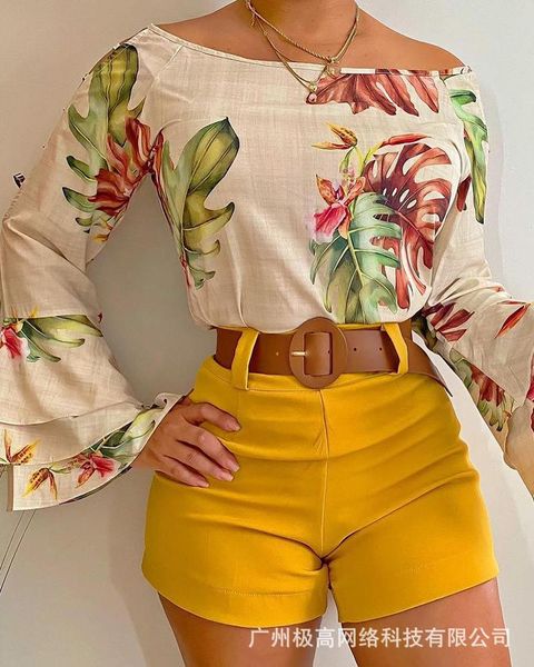 women's tracksuits 2021 summer cross-border independent station printed casual shorts set-no belt, Gray
women's tracksuits 2021 summer cross-border independent station printed casual shorts set-no belt, Gray