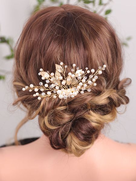 gold leaf hair comb shiny crystal pearl headdress classic banquet hair pins beautiful bride wedding accessories, Silver
gold leaf hair comb shiny crystal pearl headdress classic banquet hair pins beautiful bride wedding accessories, Silver