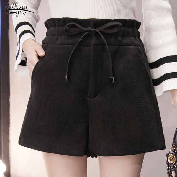 short femme fashion winter pants women casual wide leg high waist solid woolen female s 7778 50 210508, White;black
short femme fashion winter pants women casual wide leg high waist solid woolen female s 7778 50 210508, White;black