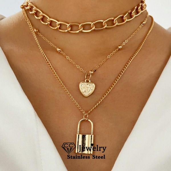 chains multilevel necklace women accessories trendy choker gold color heart lock shape torque personalized colar pendants sale yh570, Silver
chains multilevel necklace women accessories trendy choker gold color heart lock shape torque personalized colar pendants sale yh570, Silver