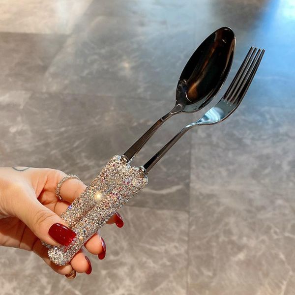inlay diamond spoon and fork set sparkling 304 stainless steel eco friendly cutlery tableware flatware dish dinnerware sets
inlay diamond spoon and fork set sparkling 304 stainless steel eco friendly cutlery tableware flatware dish dinnerware sets