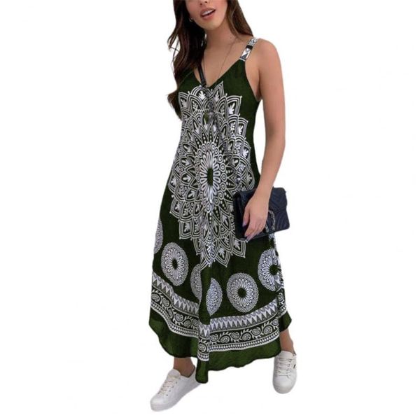 women's swimwear dress printing comfortable to wear ethnic style women v-neck sleeveless for lady, White;black 
women's swimwear dress printing comfortable to wear ethnic style women v-neck sleeveless for lady, White;black