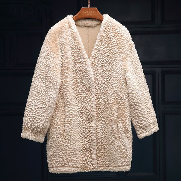 women's real female jacket autumn winter coat women clothes korean vintage double-faced fur zt4028, Black
women's real female jacket autumn winter coat women clothes korean vintage double-faced fur zt4028, Black