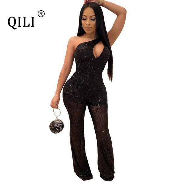 women's jumpsuits & rompers qili women one shoulder sequied jumpduits romper sleeveless hollow out solid boot cut long pants bodycon ju, Black;white
women's jumpsuits & rompers qili women one shoulder sequied jumpduits romper sleeveless hollow out solid boot cut long pants bodycon ju, Black;white