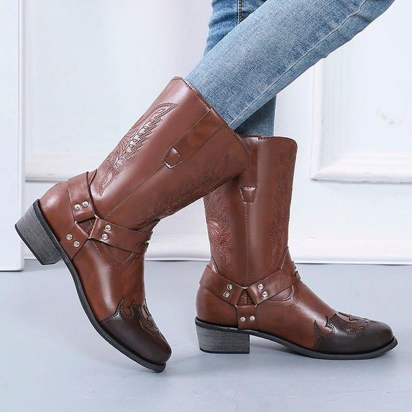 boots leather comfortable mid-calf vintage pu embroidered western cowboy plus size antumn winter squar, Black
boots leather comfortable mid-calf vintage pu embroidered western cowboy plus size antumn winter squar, Black