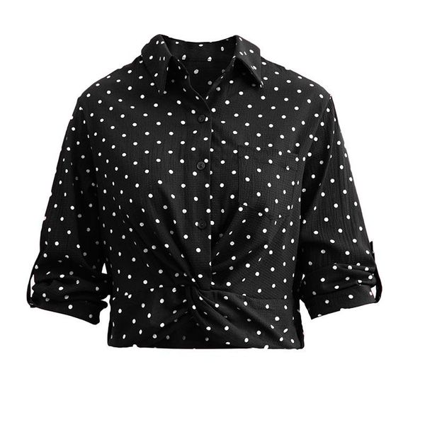 women's blouses & shirts chiffon polka dot crop button solid summer women corset 2022 long sleeve shirt slim e female, White
women's blouses & shirts chiffon polka dot crop button solid summer women corset 2022 long sleeve shirt slim e female, White