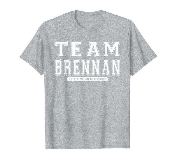 team brennan family surname reunion crew member gift t-shirt, White;black