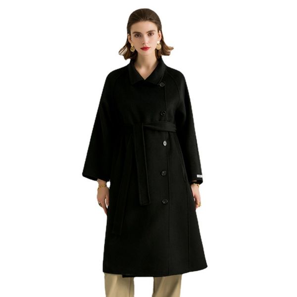 medium and long fashionable double-sided cashmere wool coat 2021 autumn and winter women's wear, Black
medium and long fashionable double-sided cashmere wool coat 2021 autumn and winter women's wear, Black