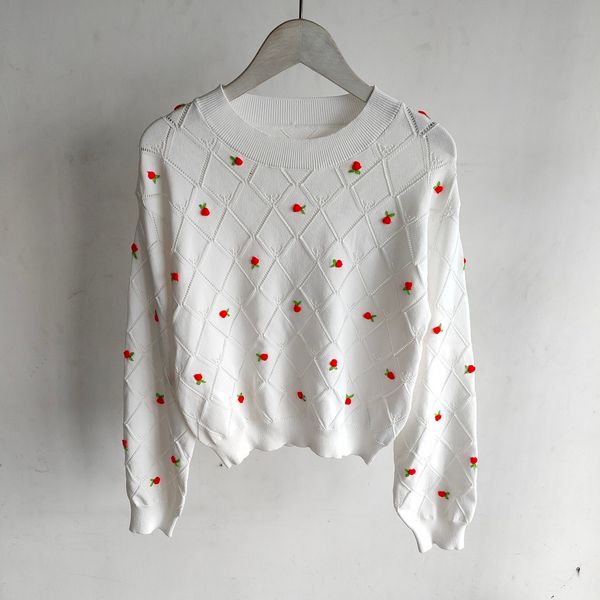 325 2021 spring summer brand same style sweaters white crew neck long sleeve pullover sweater women clothes dl, White;black
325 2021 spring summer brand same style sweaters white crew neck long sleeve pullover sweater women clothes dl, White;black